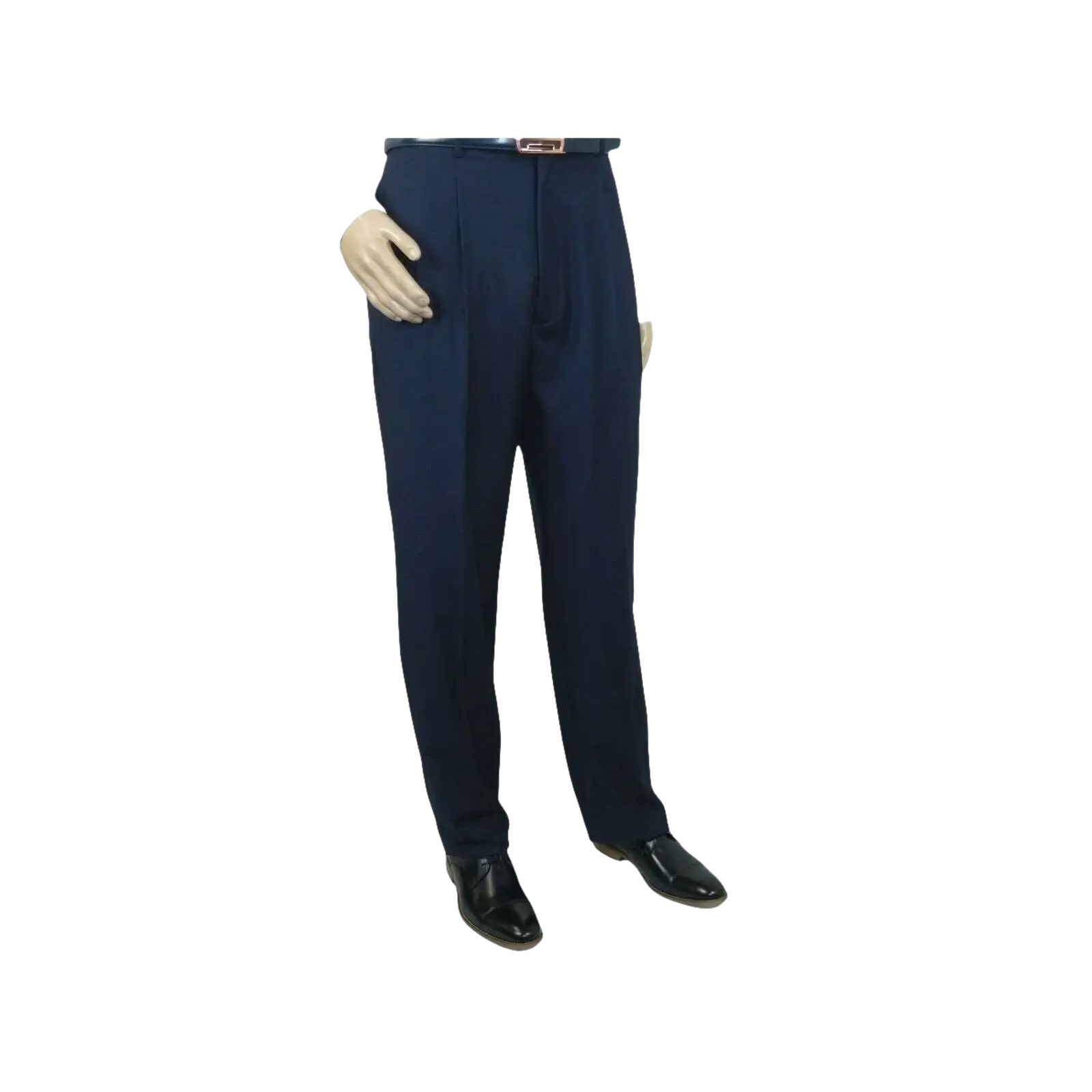 Men Apollo King Banded Collarless suit Mandarin 5 Hidden Button Panel AG52 Navy - J.Valintin Men's Wear Legend - 21764