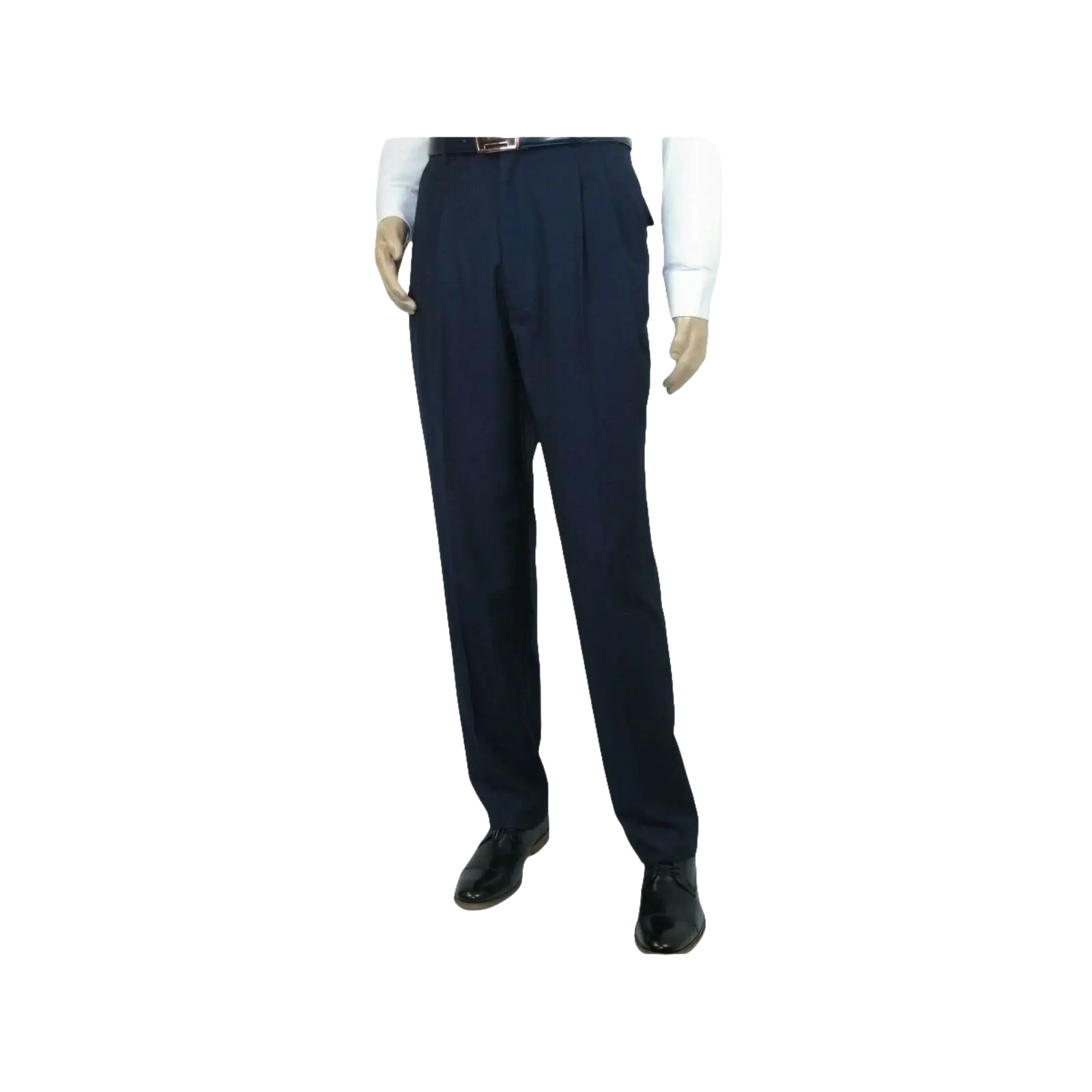 Men Apollo King Banded Collarless suit Mandarin 5 Hidden Button Panel AG52 Navy - J.Valintin Men's Wear Legend - 21764