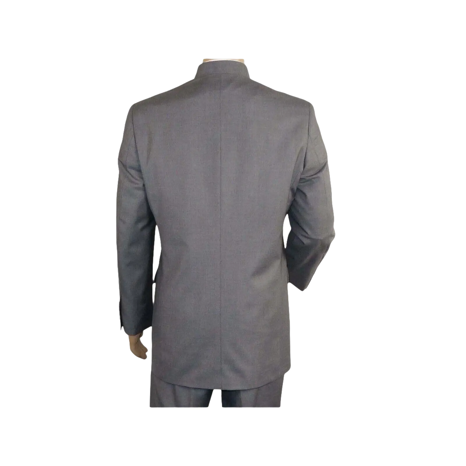 Men Apollo King Banded Collarless suit Mandarin 5 Hidden Button Pastor AG53 Gray - J.Valintin Men's Wear Legend - 80265