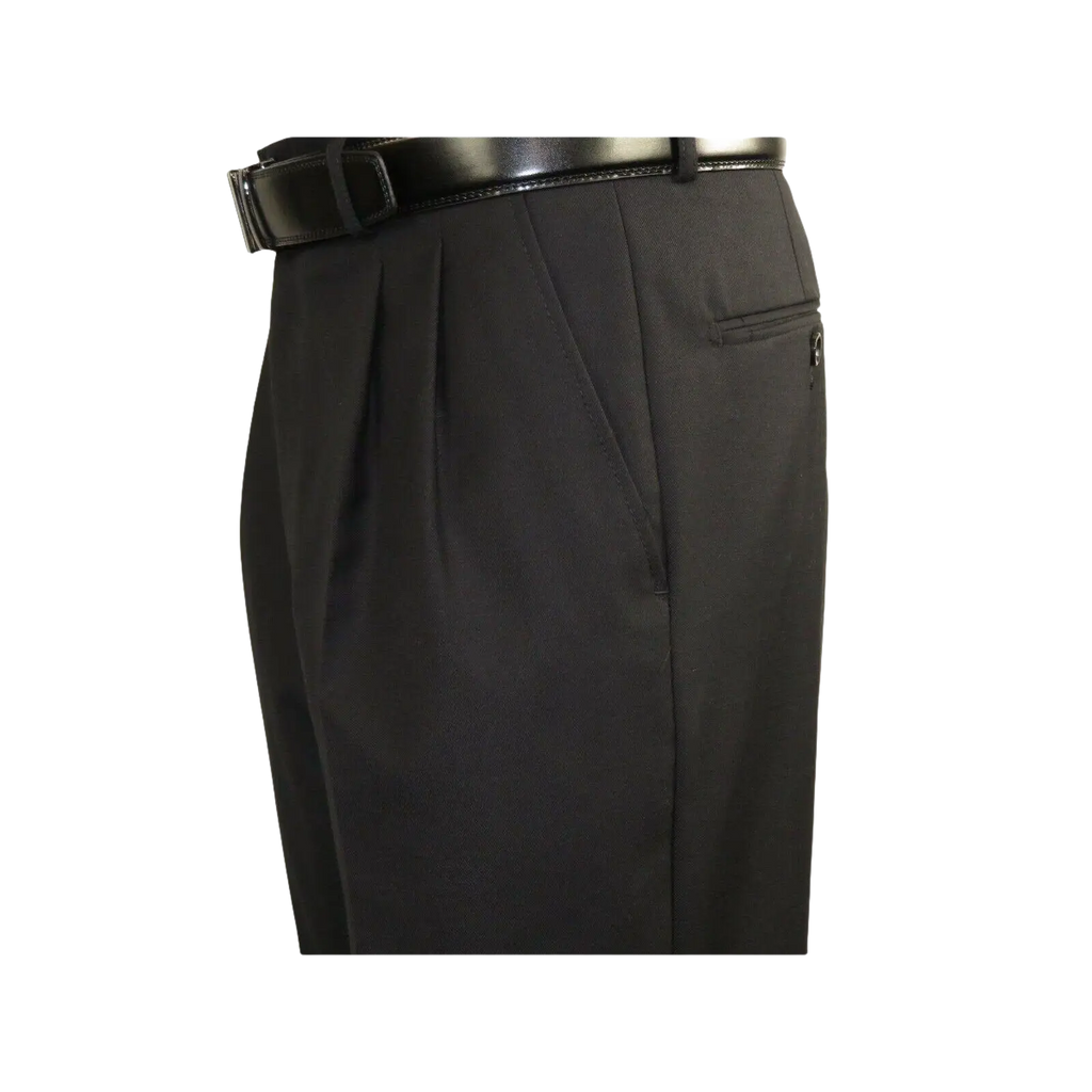 Men Apollo King Double Breasted Formal Business Suit Pleated Pants DM21 Black - J.Valintin Men's Wear Legend - 80247