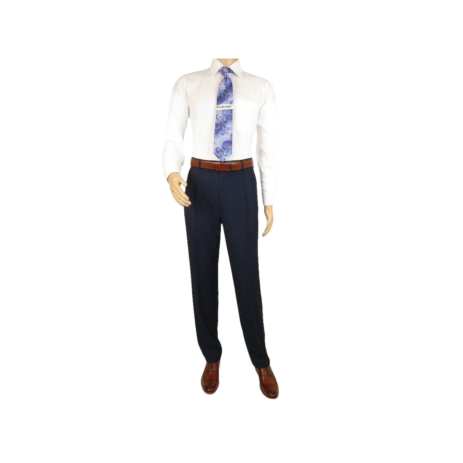 Men Apollo King Double Breasted Suit Classic Peak Lapel Pleated DM22 Navy Blue - J.Valintin Men's Wear Legend - 21025