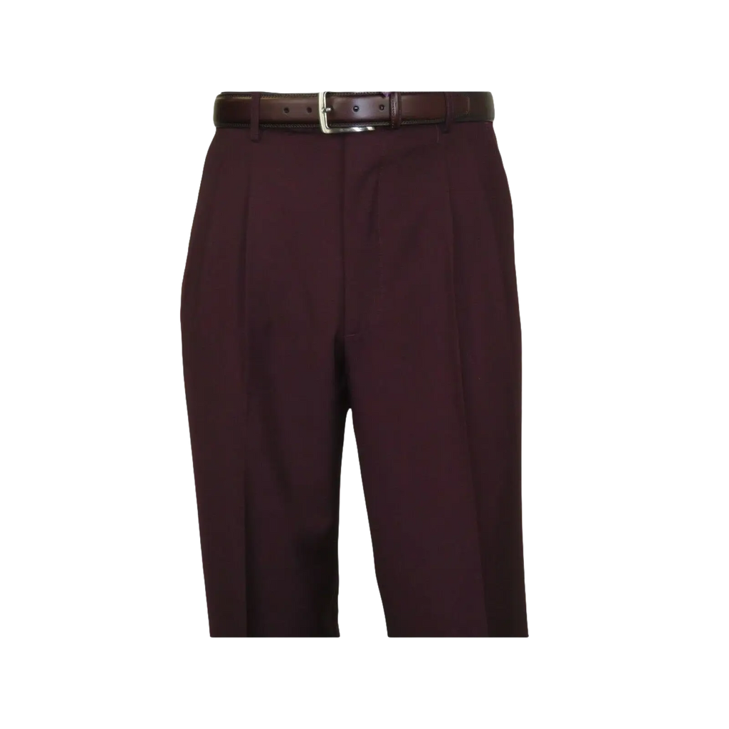 Men Apollo King Double Breasted Suit Classic Peak Lapel Pleated DM29 Burgundy - J.Valintin Men's Wear Legend - 21804