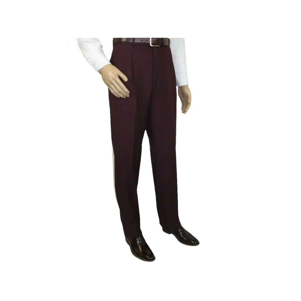 Men Apollo King Double Breasted Suit Classic Peak Lapel Pleated DM29 Burgundy - J.Valintin Men's Wear Legend - 21804