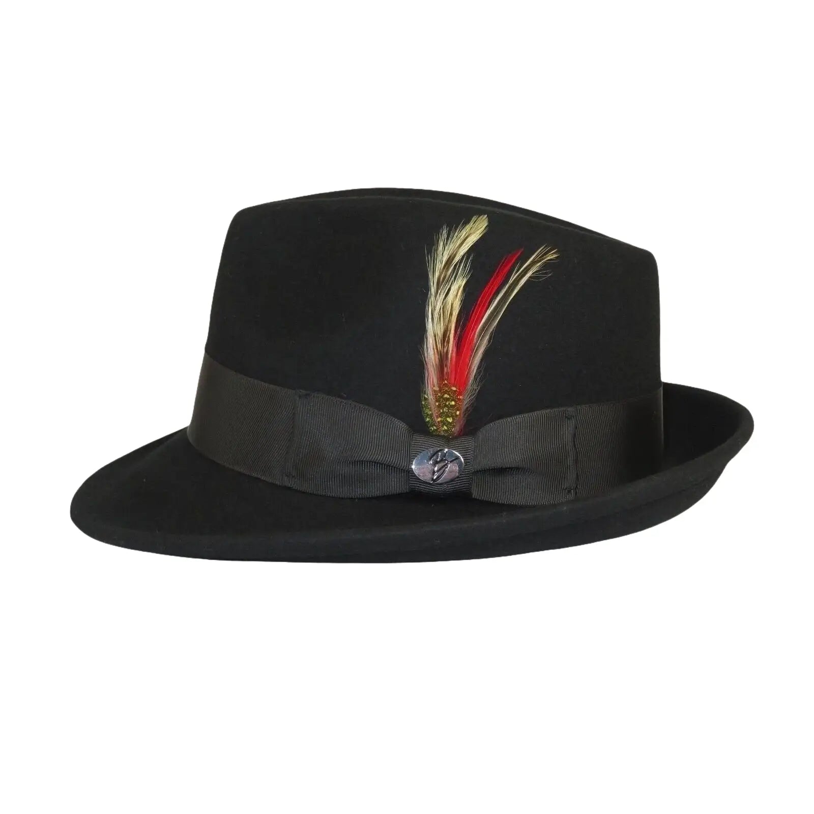 Men BENTLY HEADWEAR Hat Australian Wool Pinch Front Fedora Hudson HU420 Black - J.Valintin Men's Wear Legend - 17859