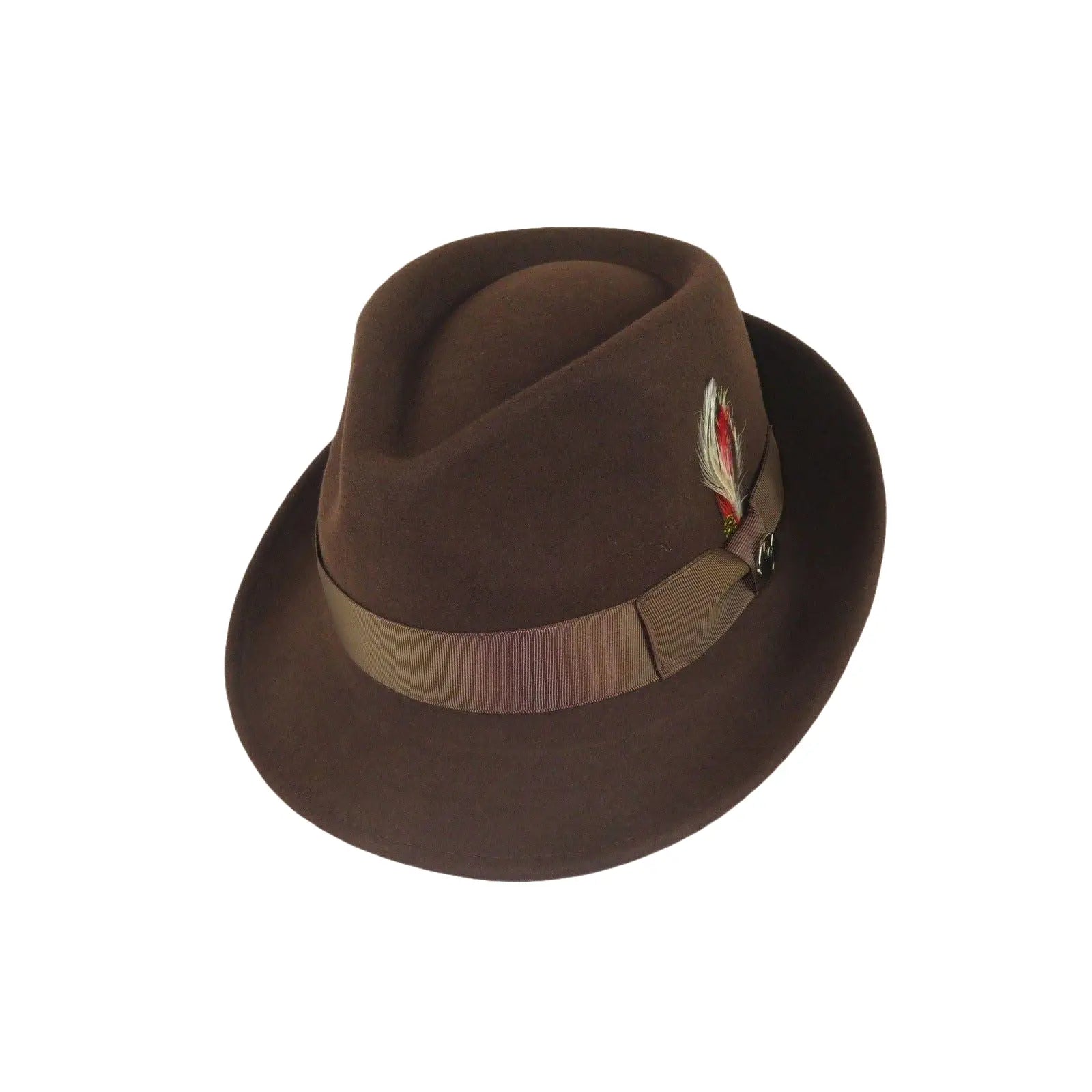Men BENTLY HEADWEAR Hat Australian Wool Pinch Front Fedora Hudson HU421 Brown - J.Valintin Men's Wear Legend - Hu421 - Brown - S