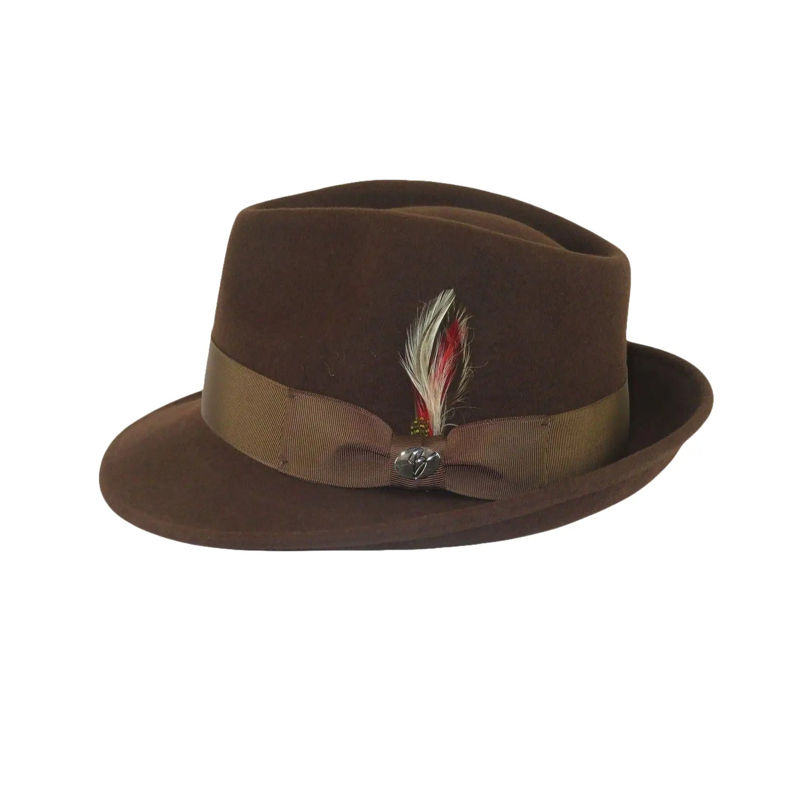 Men BENTLY HEADWEAR Hat Australian Wool Pinch Front Fedora Hudson HU421 Brown - J.Valintin Men's Wear Legend - Hu421 - Brown - S