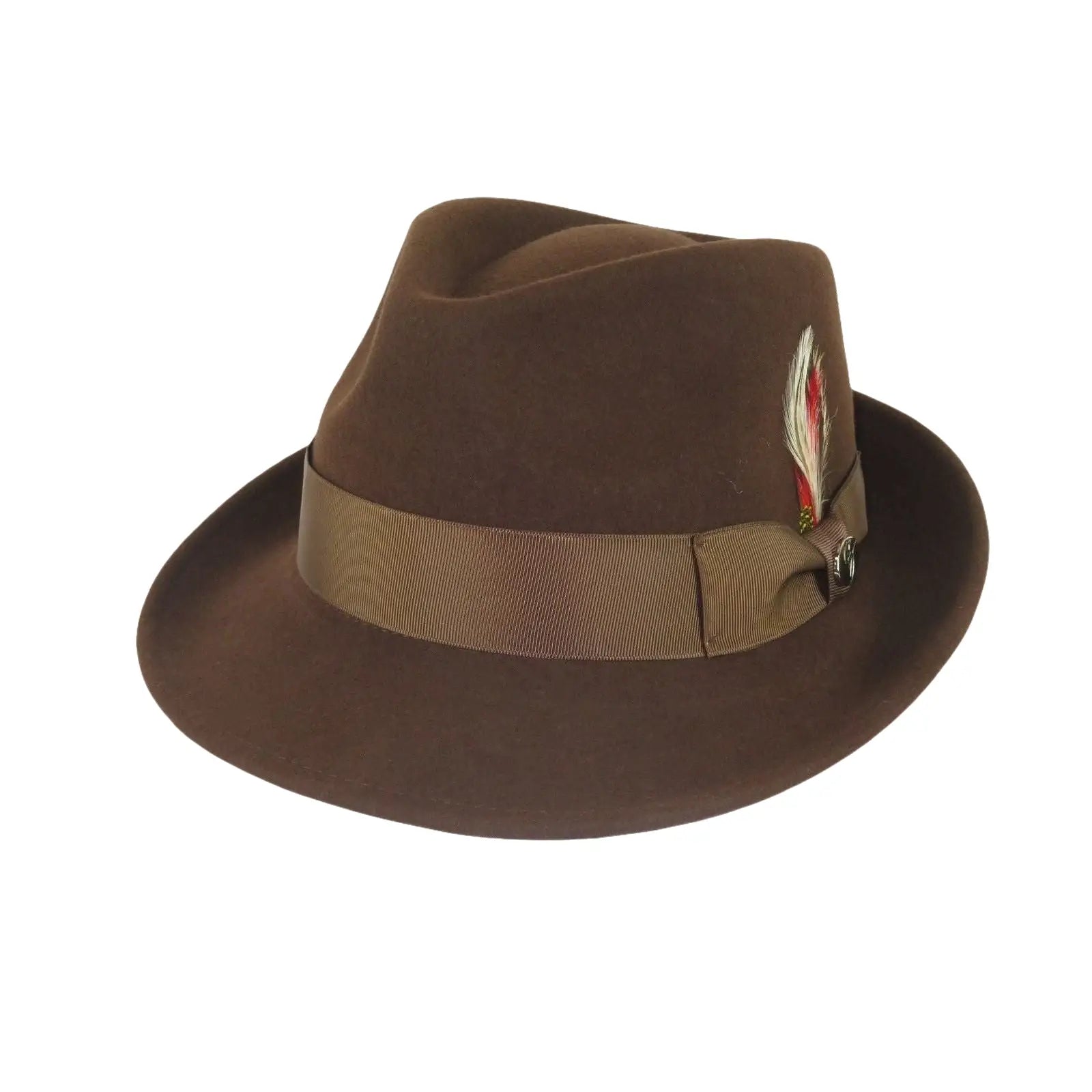 Men BENTLY HEADWEAR Hat Australian Wool Pinch Front Fedora Hudson HU421 Brown - J.Valintin Men's Wear Legend - Hu421 - Brown - S