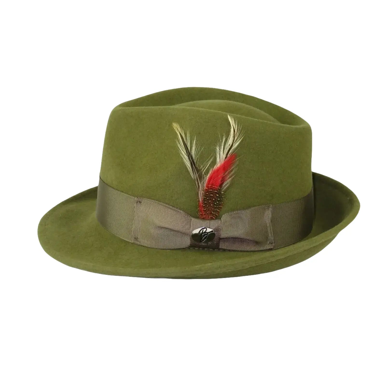 Men BENTLY HEADWEAR Hat Australian Wool Pinch Front Fedora Lite HU424 Olive - J.Valintin Men's Wear Legend - 20031