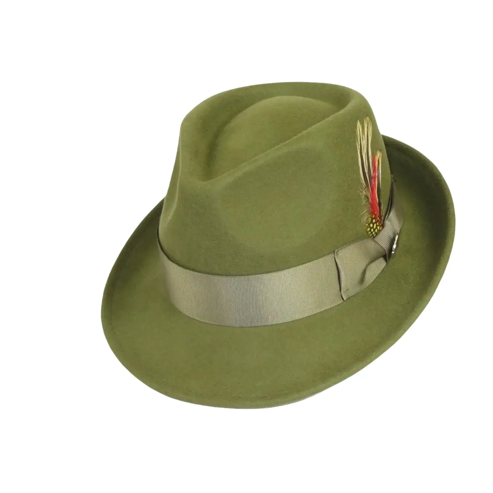 Men BENTLY HEADWEAR Hat Australian Wool Pinch Front Fedora Lite HU424 Olive - J.Valintin Men's Wear Legend - 20031