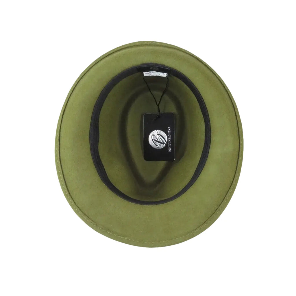 Men BENTLY HEADWEAR Hat Australian Wool Pinch Front Fedora Lite HU424 Olive - J.Valintin Men's Wear Legend - 20031