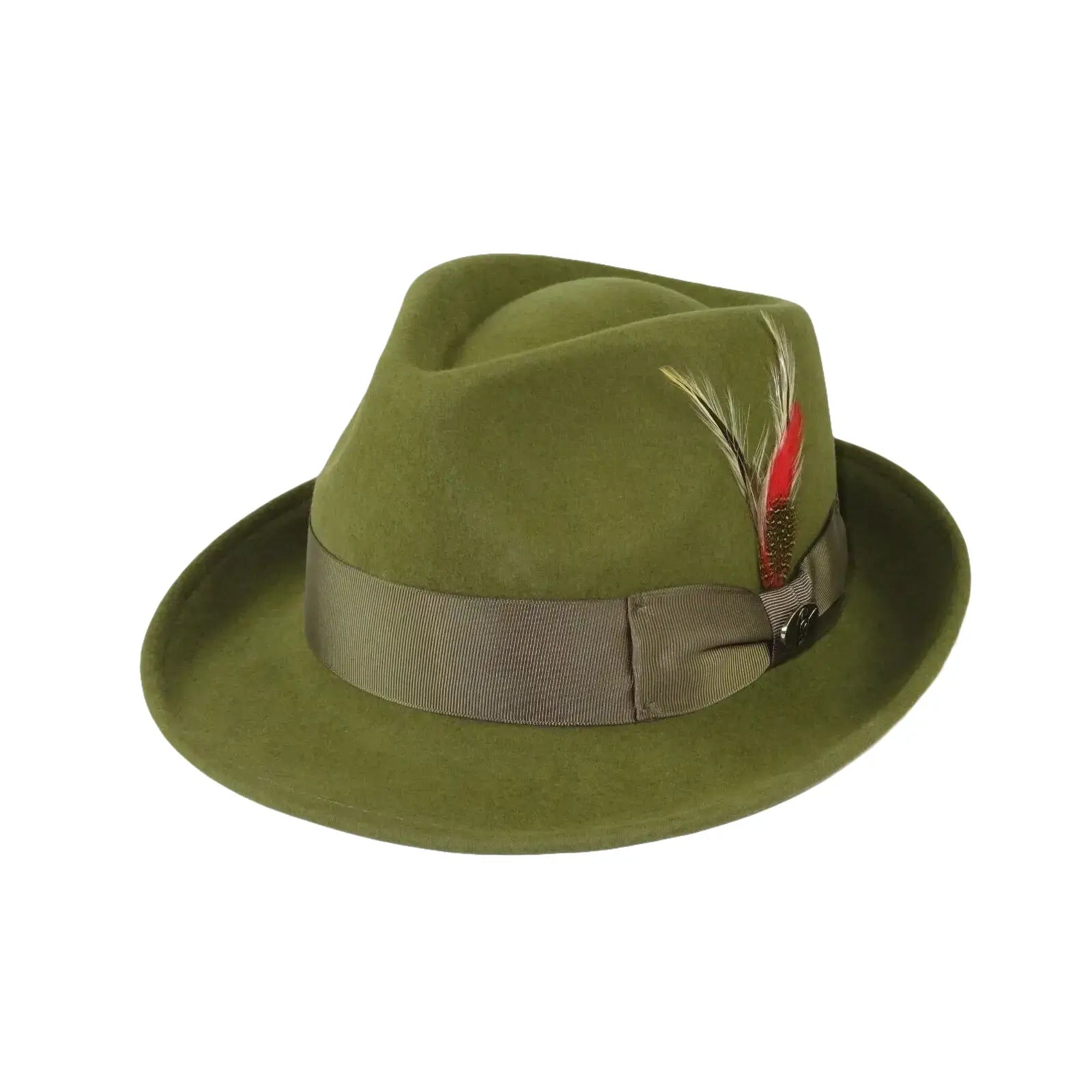 Men BENTLY HEADWEAR Hat Australian Wool Pinch Front Fedora Lite HU424 Olive - J.Valintin Men's Wear Legend - 20031