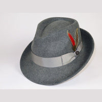 Men BENTLY HEADWEAR Hat Australian Wool Pinch Front Fedora Lite HU427 Gray - J.Valintin Men's Wear Legend - 3338
