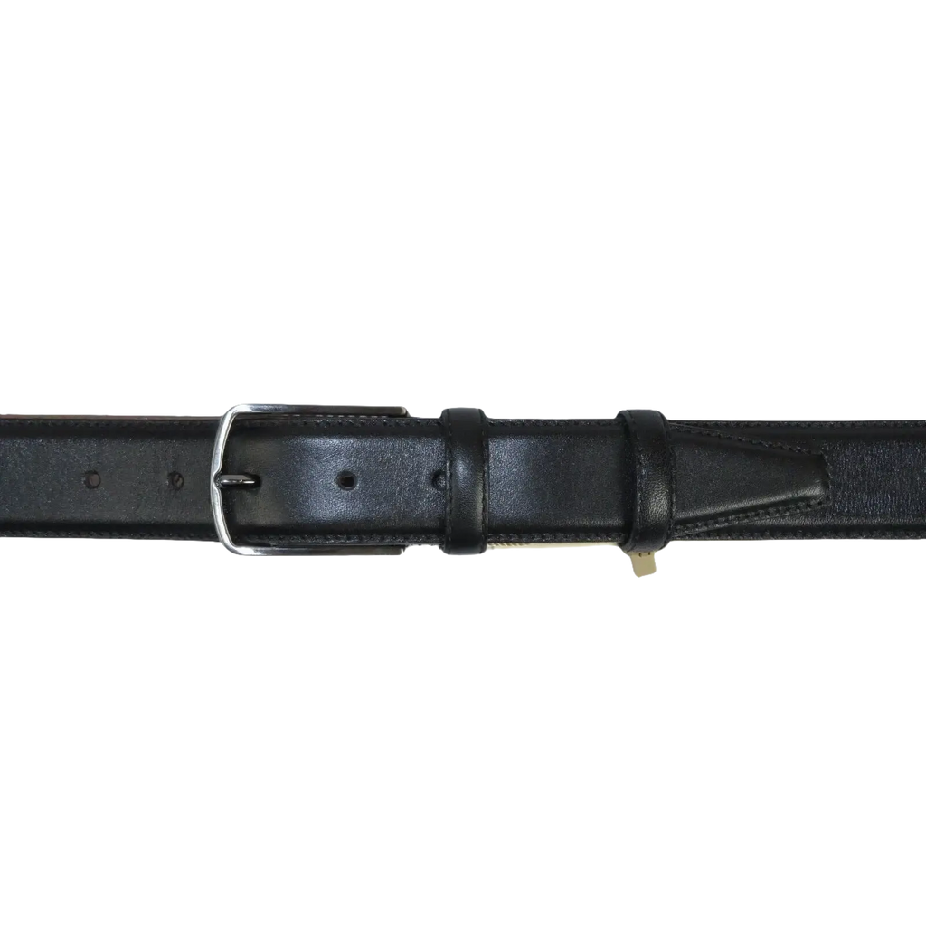 Men Black Genuine Leather Belt PIERO ROSSI Turkey Soft Full Grain #Black - B - J.Valintin Men's Wear Legend - 97230