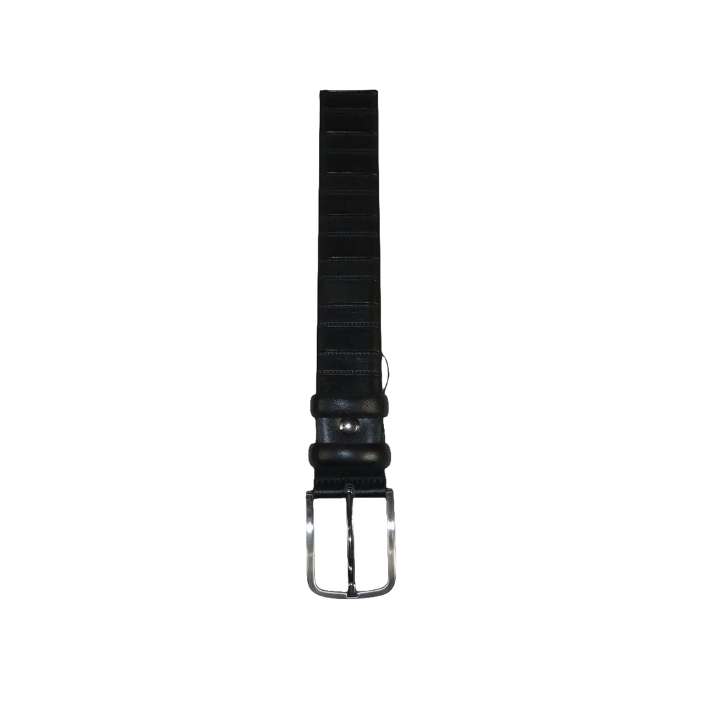 Men Black Genuine Leather Belt PIERO ROSSI Turkey Soft Full Grain #Black line - J.Valintin Men's Wear Legend - 97297