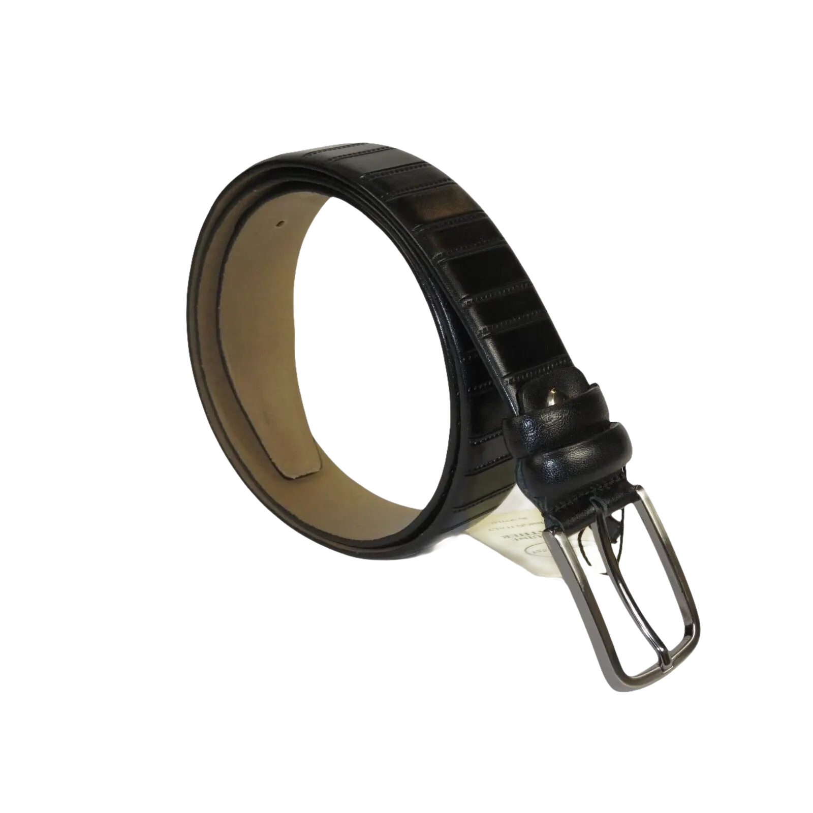 Men Black Genuine Leather Belt PIERO ROSSI Turkey Soft Full Grain #Black line - J.Valintin Men's Wear Legend - 97297
