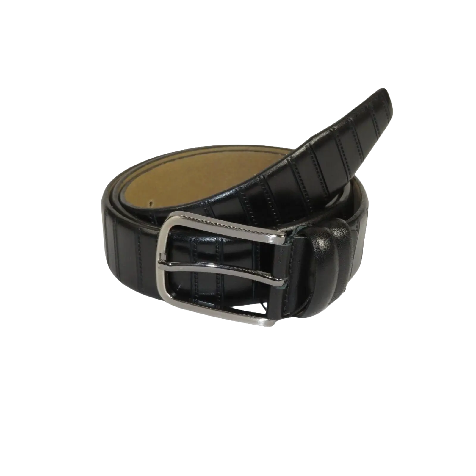 Men Black Genuine Leather Belt PIERO ROSSI Turkey Soft Full Grain #Black line - J.Valintin Men's Wear Legend - 97297