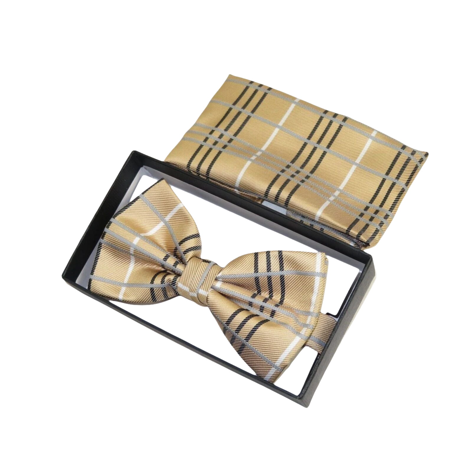 Men Bow Tie Hankie Set Formal Event For Tuxedo or Business Suit #BT27 Beige - J.Valintin Men's Wear Legend - 92527