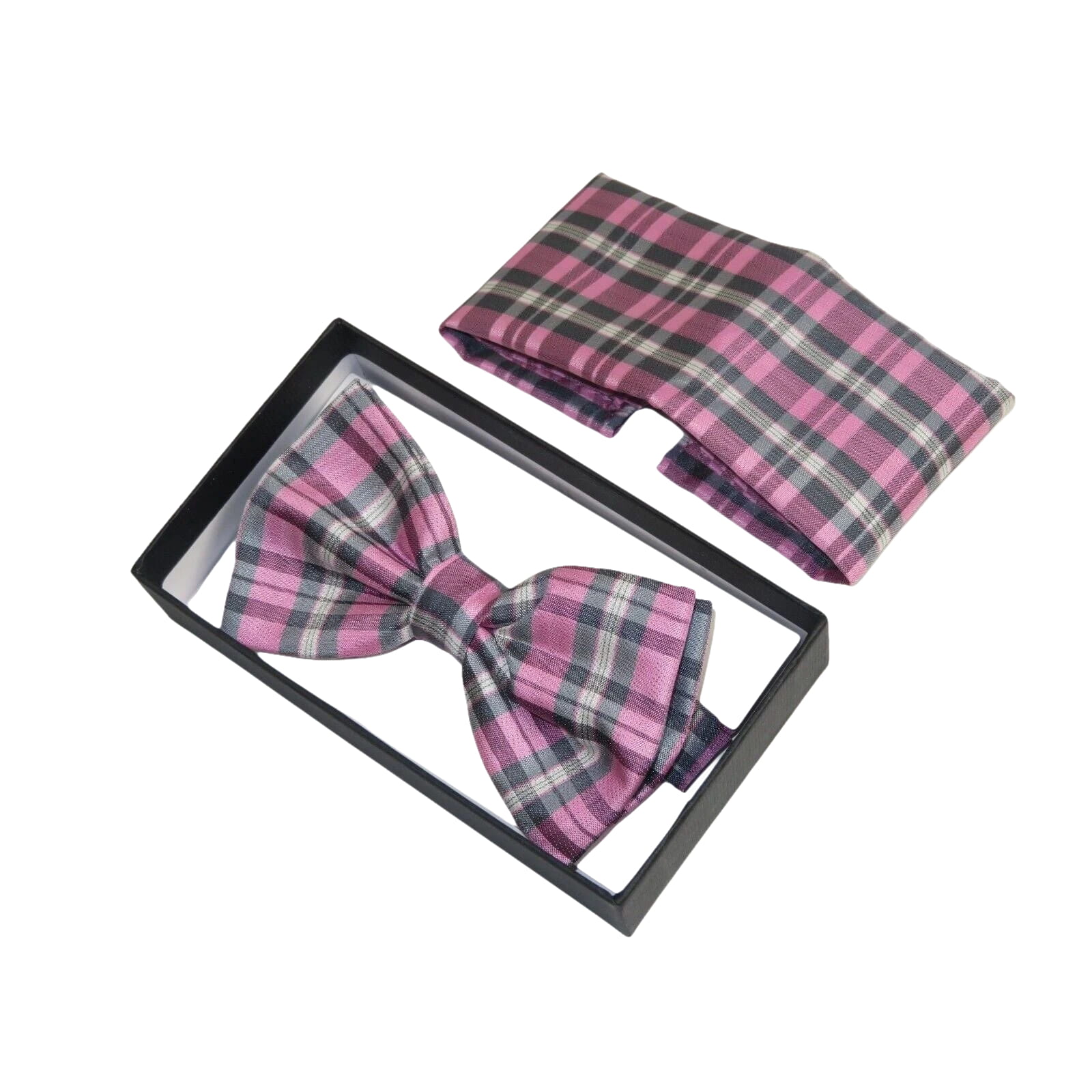 Men Bow Tie/Hankie Formal For Tuxedo or Business Suit #BT25 Pink Gray - J.Valintin Men's Wear Legend - 92525