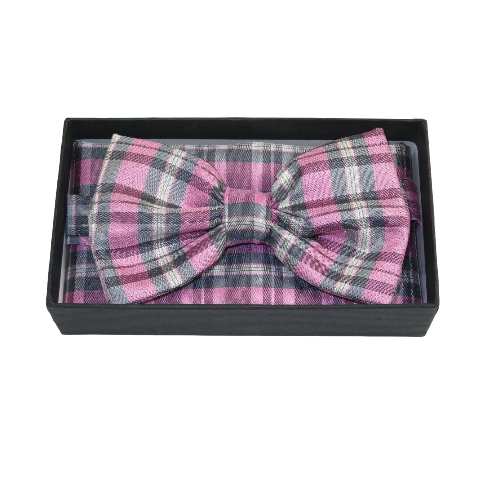 Men Bow Tie/Hankie Formal For Tuxedo or Business Suit #BT25 Pink Gray - J.Valintin Men's Wear Legend - 92525