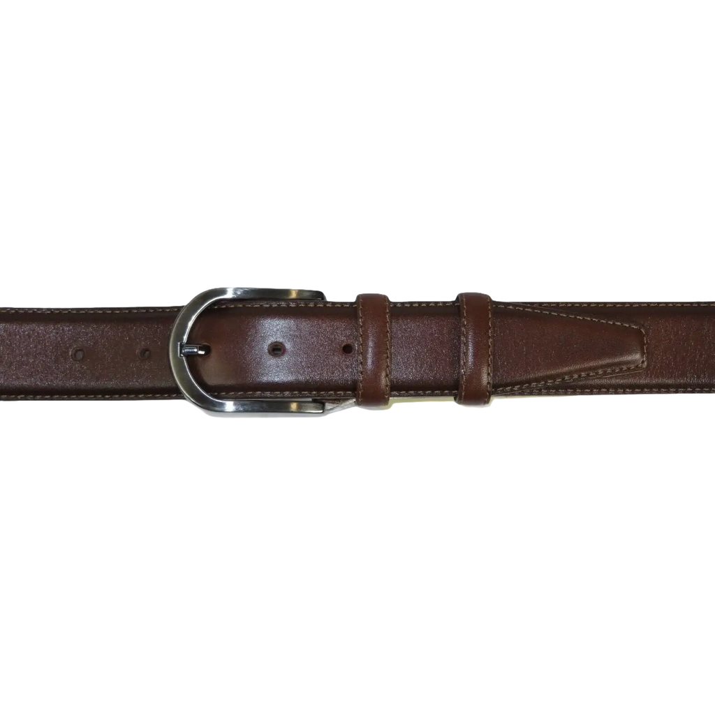 Men Brown Genuine Leather Belt PIERO ROSSI Turkey Soft Full Grain #Brown - B - J.Valintin Men's Wear Legend - 97242
