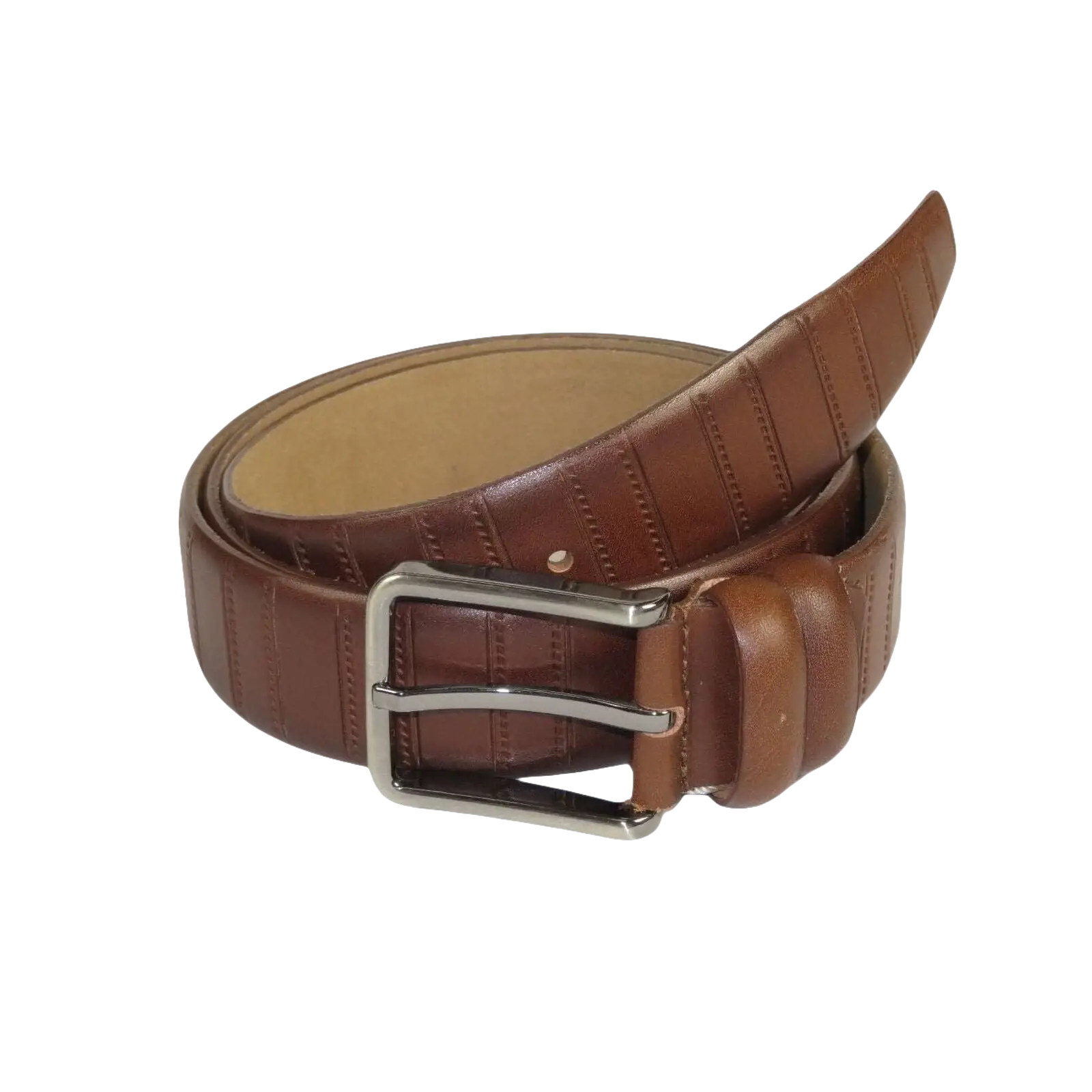 Men Brown Genuine Leather Belt PIERO ROSSI Turkey Soft Full Grain #Brown line - J.Valintin Men's Wear Legend - 97309