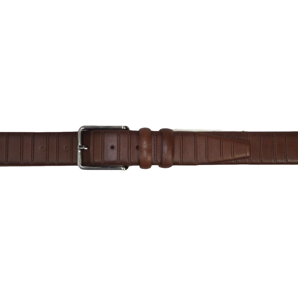 Men Brown Genuine Leather Belt PIERO ROSSI Turkey Soft Full Grain #Brown line - J.Valintin Men's Wear Legend - 97309