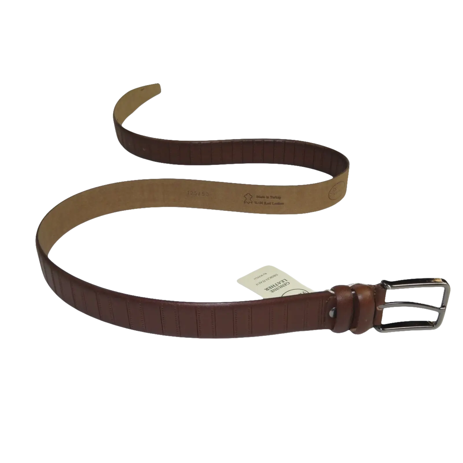 Men Brown Genuine Leather Belt PIERO ROSSI Turkey Soft Full Grain #Brown line - J.Valintin Men's Wear Legend - 97309