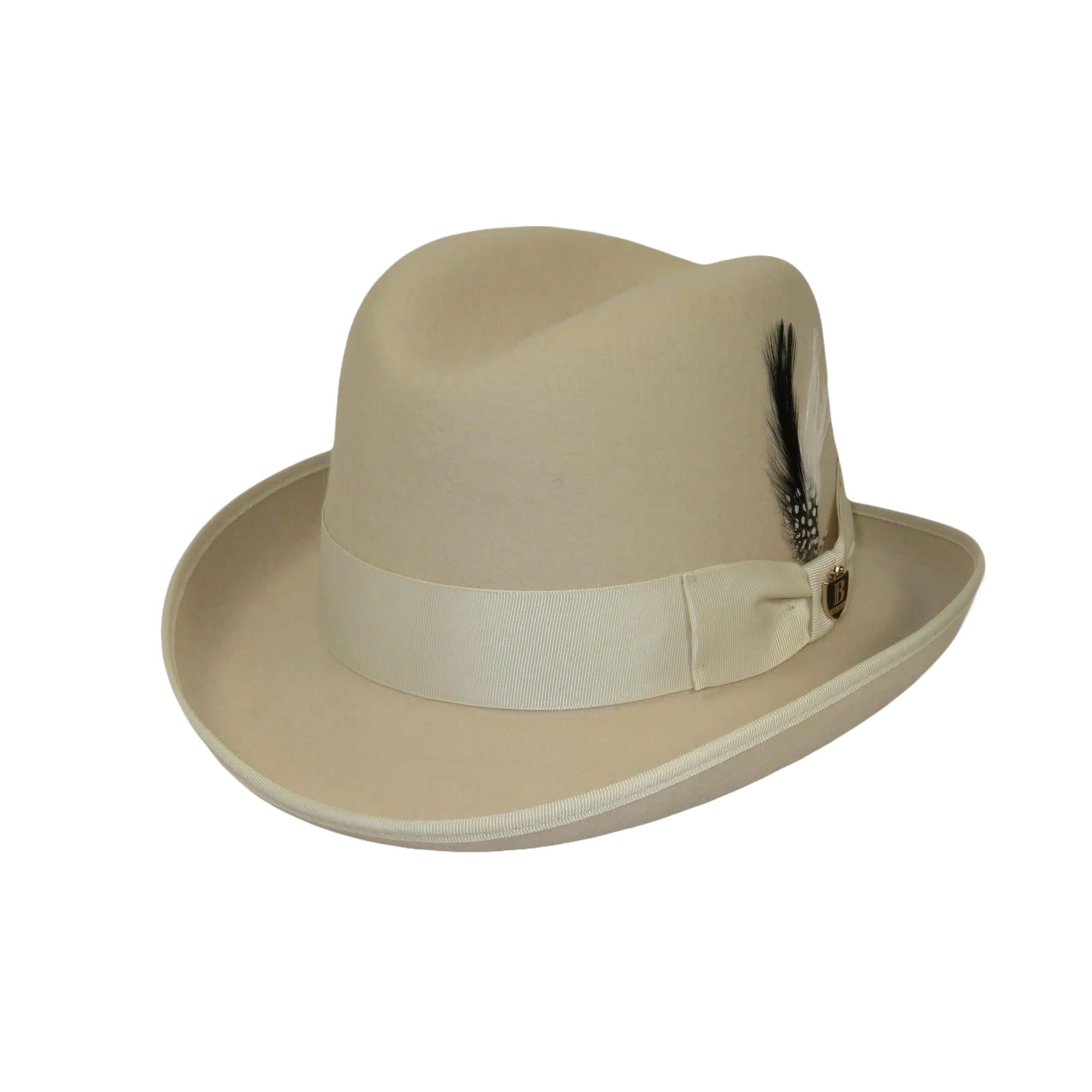 Men Bruno Capelo Dress Formal Hat Australian Wool Homburg Godfather GF110 Bone - J.Valintin Men's Wear Legend - GF110 - Bone - S