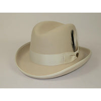 Men Bruno Capelo Dress Formal Hat Australian Wool Homburg Godfather GF110 Bone - J.Valintin Men's Wear Legend - GF110 - Bone - S