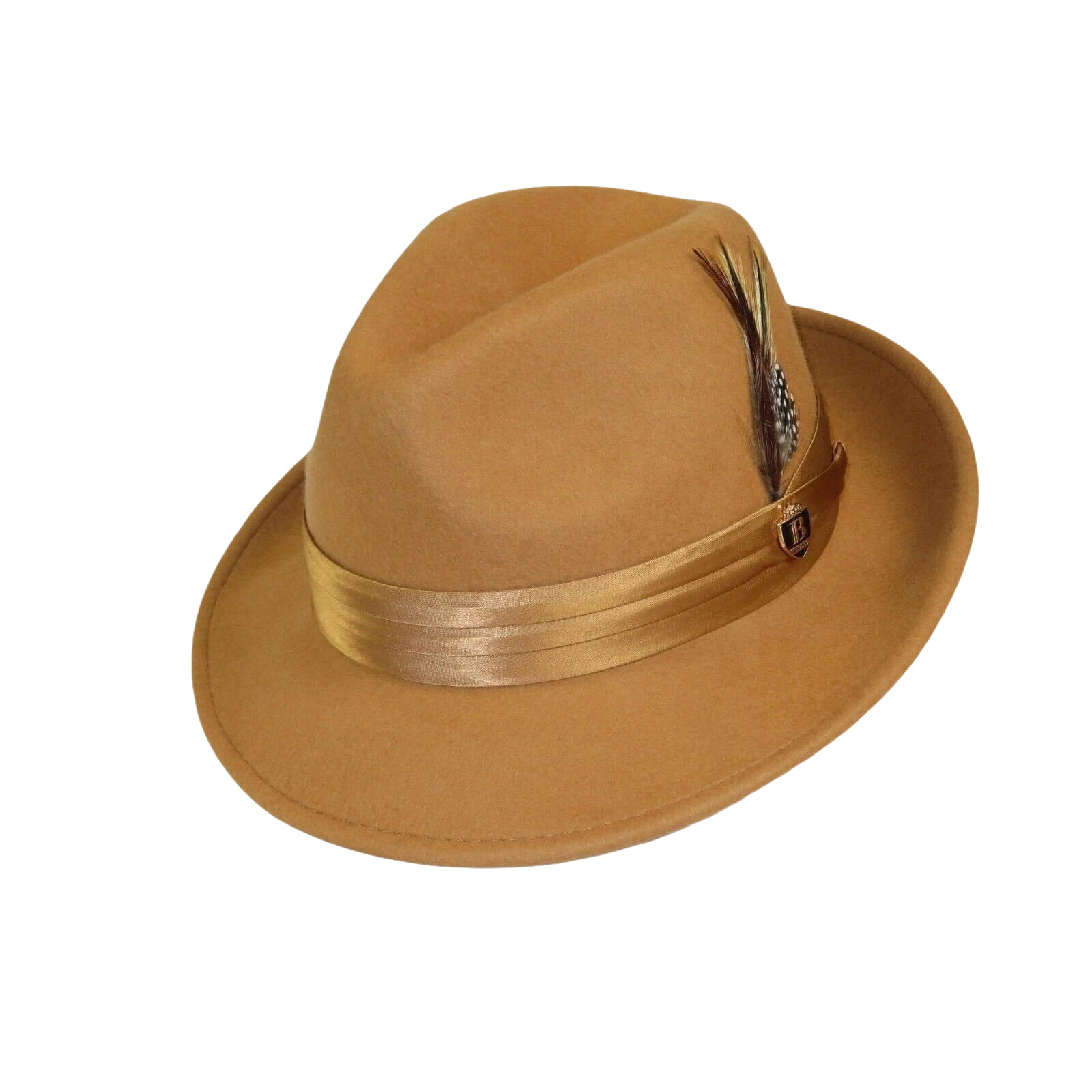 Men Bruno Capelo Dress Hat Australian Wool Crushable Fedora Giovani Un103 Camel - J.Valintin Men's Wear Legend - 73816