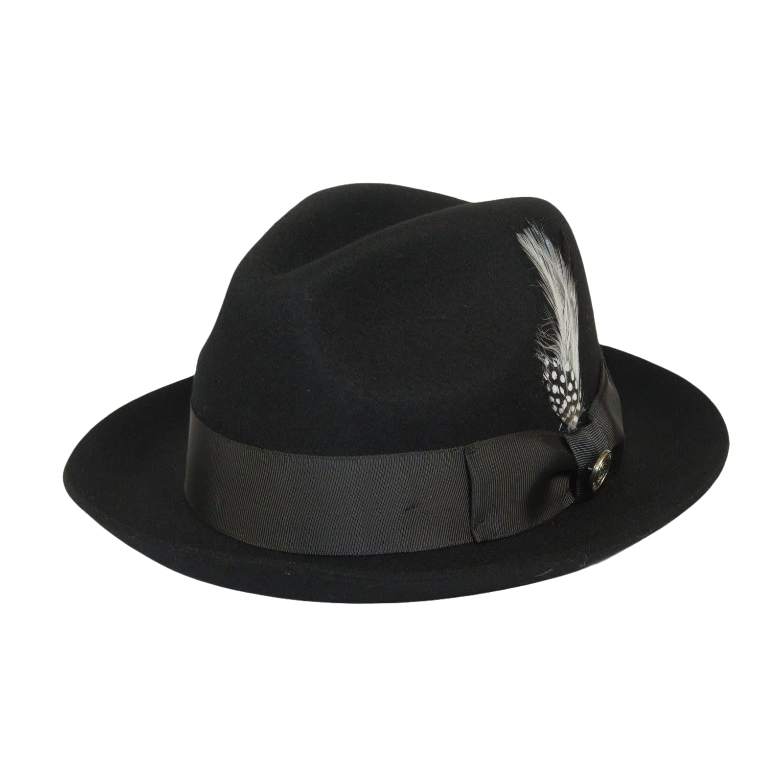 Men Bruno Capelo Fedora Hat Wool 100% Fine Australian Wool Marco MC940 Black - J.Valintin Men's Wear Legend - MC940 - Black - S