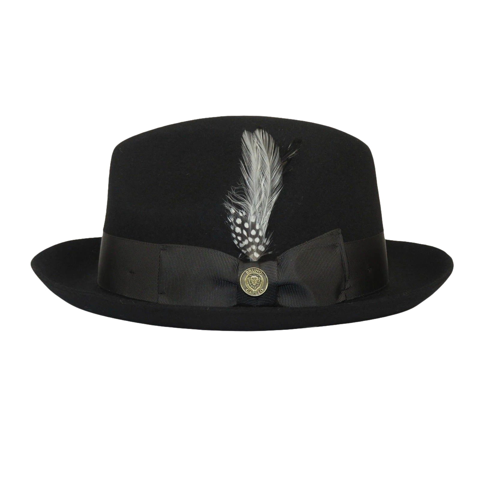 Men Bruno Capelo Fedora Hat Wool 100% Fine Australian Wool Marco MC940 Black - J.Valintin Men's Wear Legend - MC940 - Black - S