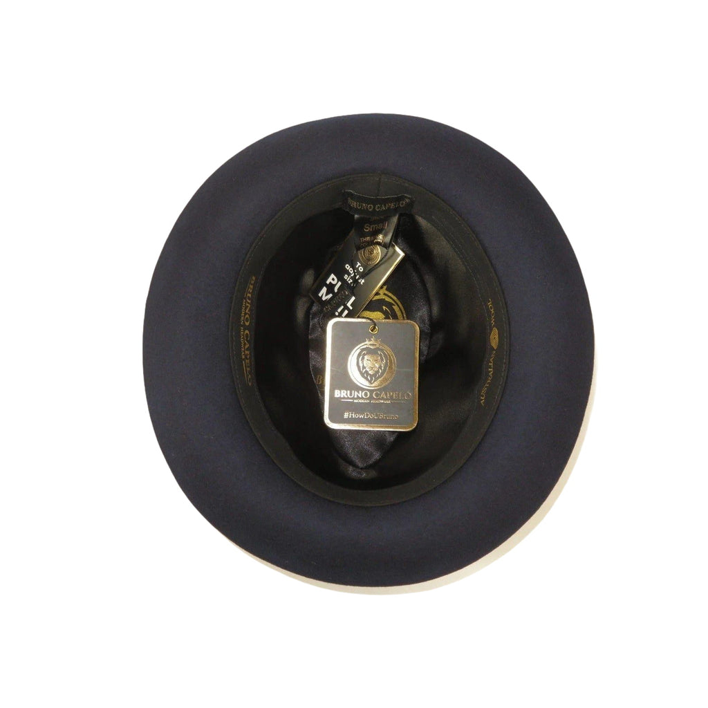 Men Bruno Capelo Fedora Hat Wool 100% Fine Australian Wool Marco MC941 Navy - J.Valintin Men's Wear Legend - MC941 - Navy - S
