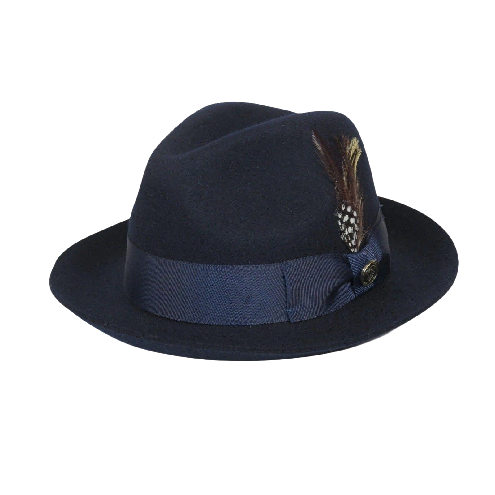 Men Bruno Capelo Fedora Hat Wool 100% Fine Australian Wool Marco MC941 Navy - J.Valintin Men's Wear Legend - MC941 - Navy - S