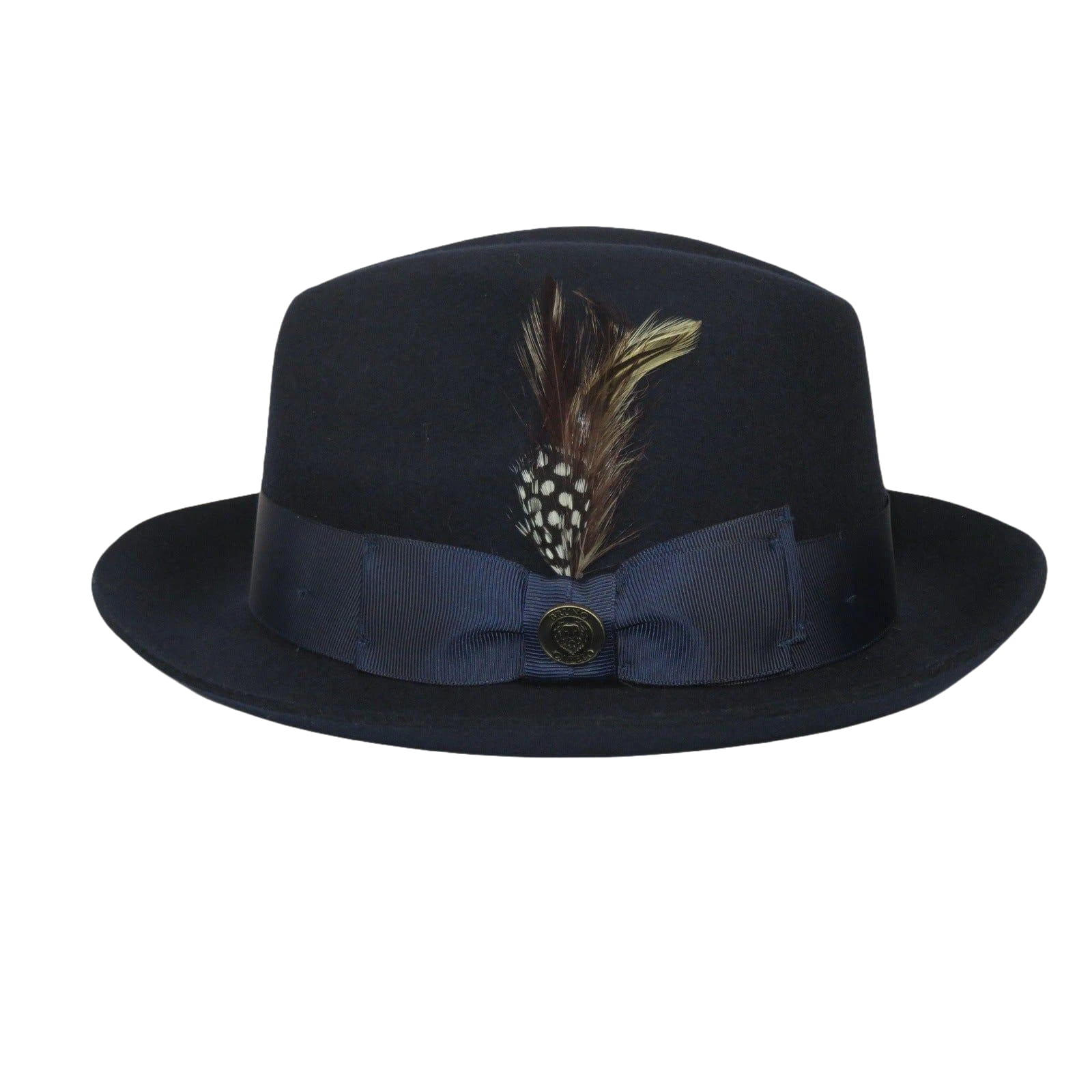 Men Bruno Capelo Fedora Hat Wool 100% Fine Australian Wool Marco MC941 Navy - J.Valintin Men's Wear Legend - MC941 - Navy - S