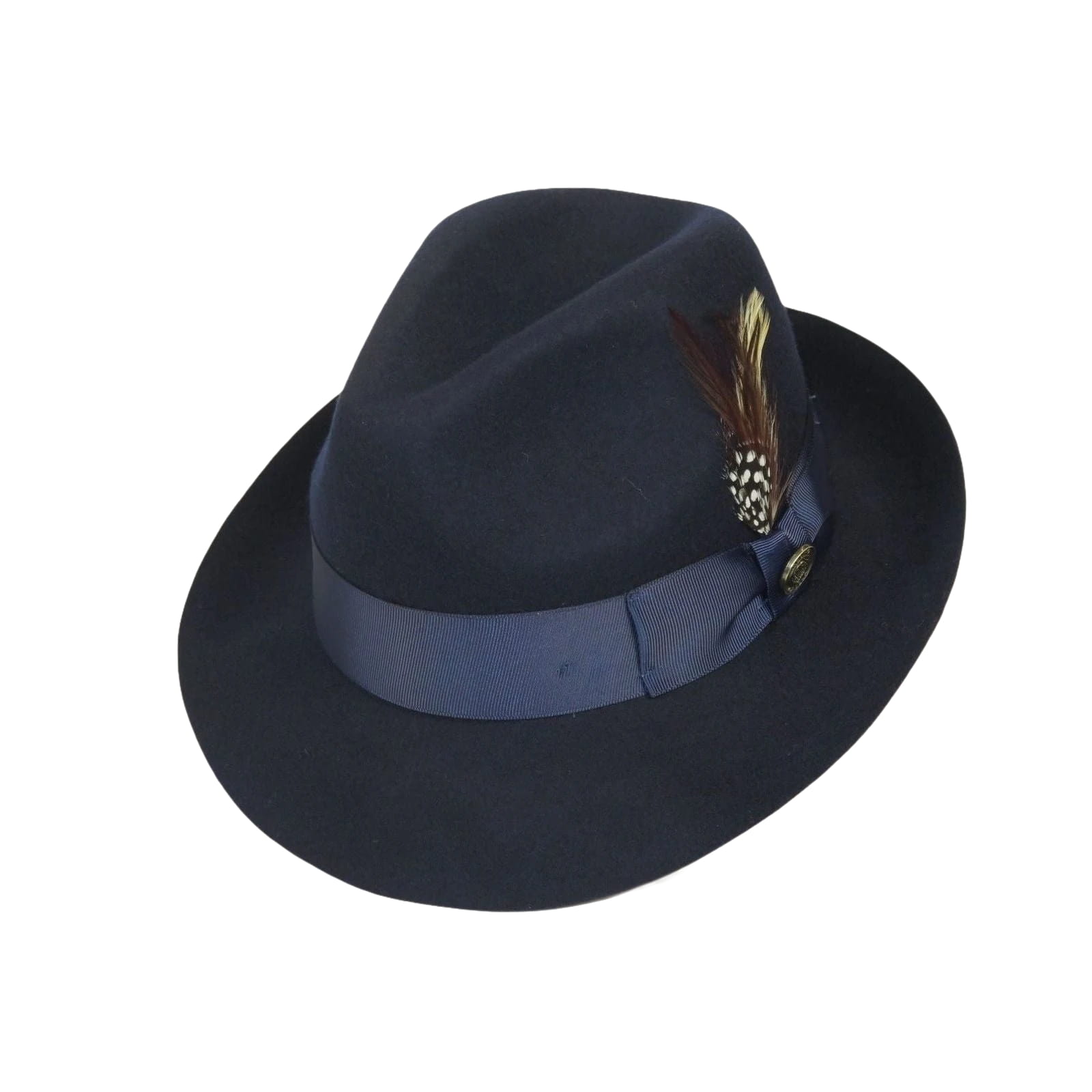 Men Bruno Capelo Fedora Hat Wool 100% Fine Australian Wool Marco MC941 Navy - J.Valintin Men's Wear Legend - MC941 - Navy - S