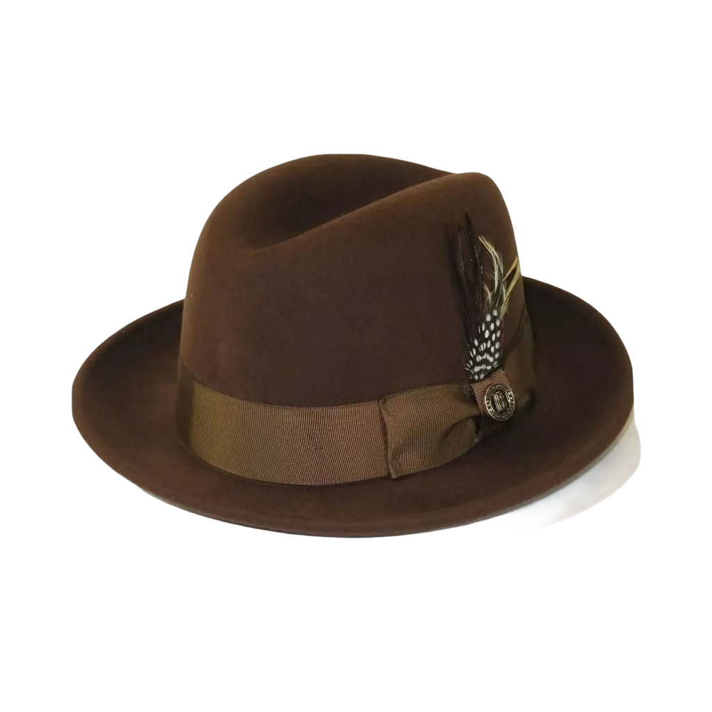 Men Bruno Capelo Hat Australian Wool Crushable Center Crease CHICAGO CH301 Brown - J.Valintin Men's Wear Legend - 3367