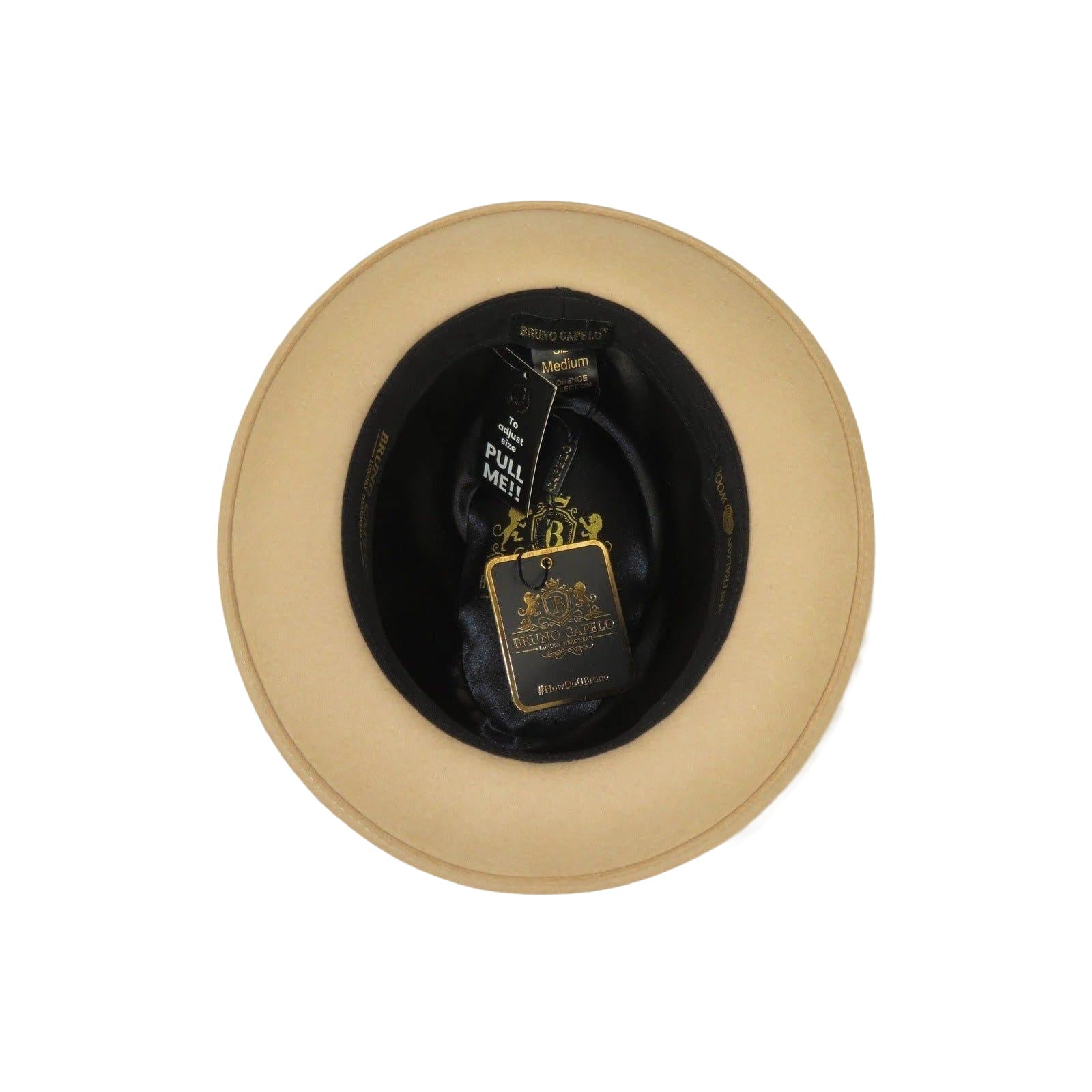 Men Bruno Capelo Hat Australian Wool Crushable Center Dent Florence FL522 Tan - J.Valintin Men's Wear Legend - FL522 - Tan - S