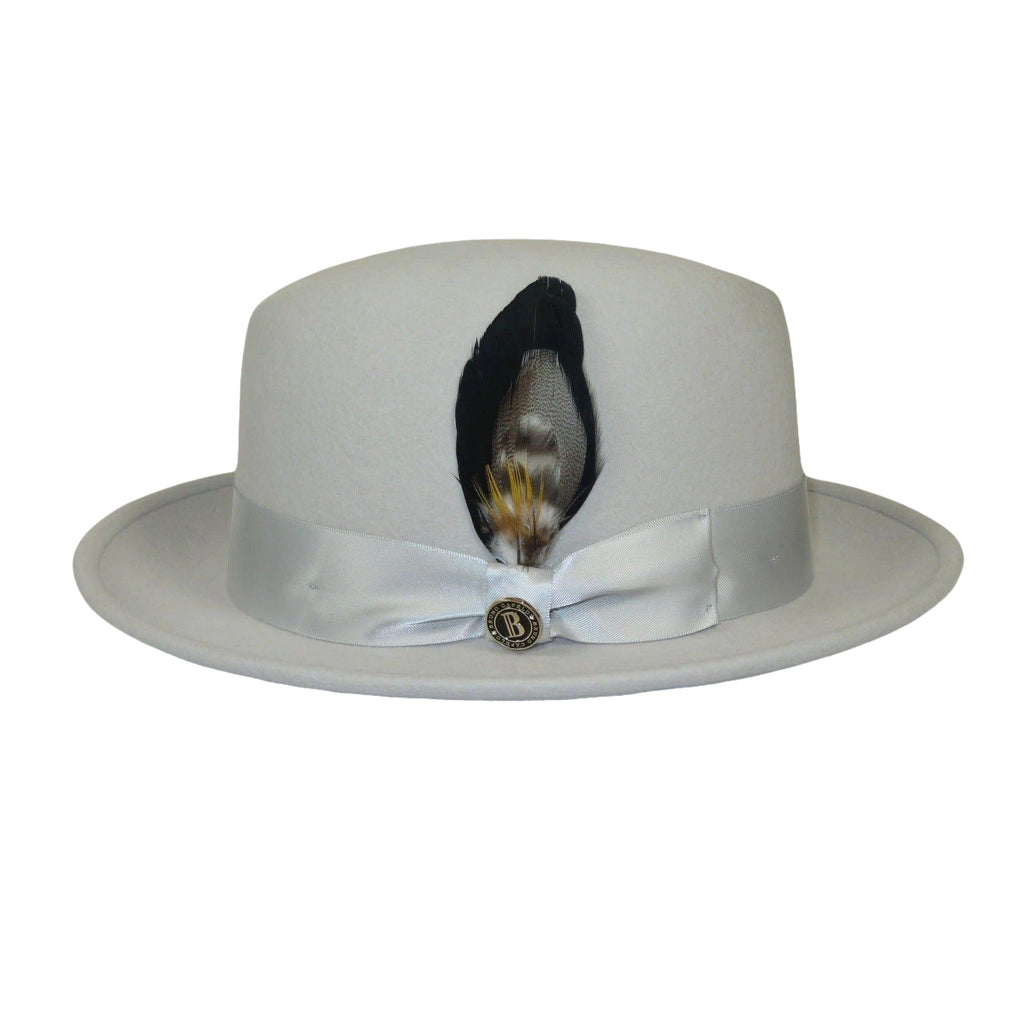 Men Bruno Capelo Hat Australian Wool Crushable Center Dent Florence FL523 Silver - J.Valintin Men's Wear Legend - FL523 - Silver - S