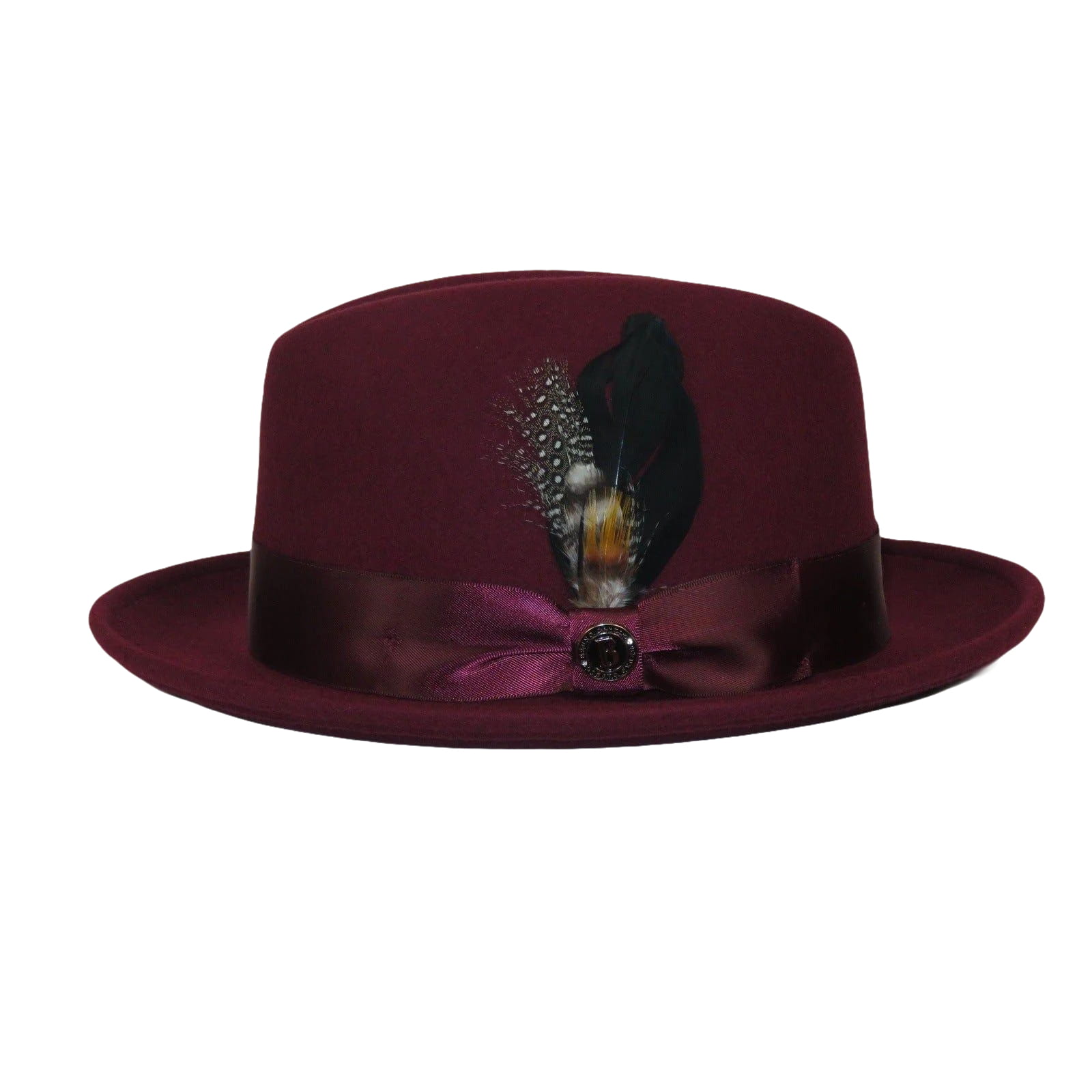 Men Bruno Capelo Hat Australian Wool Crushable Center Dent Florence FL524 Wine - J.Valintin Men's Wear Legend - FL524 - Burg - S