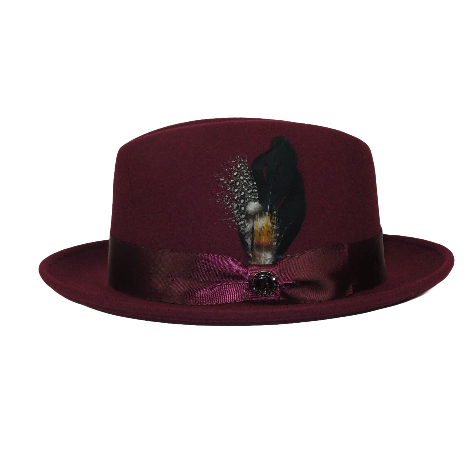 Men Bruno Capelo Hat Australian Wool Crushable Center Dent Florence FL524 Wine - J.Valintin Men's Wear Legend - FL524 - Burg - S