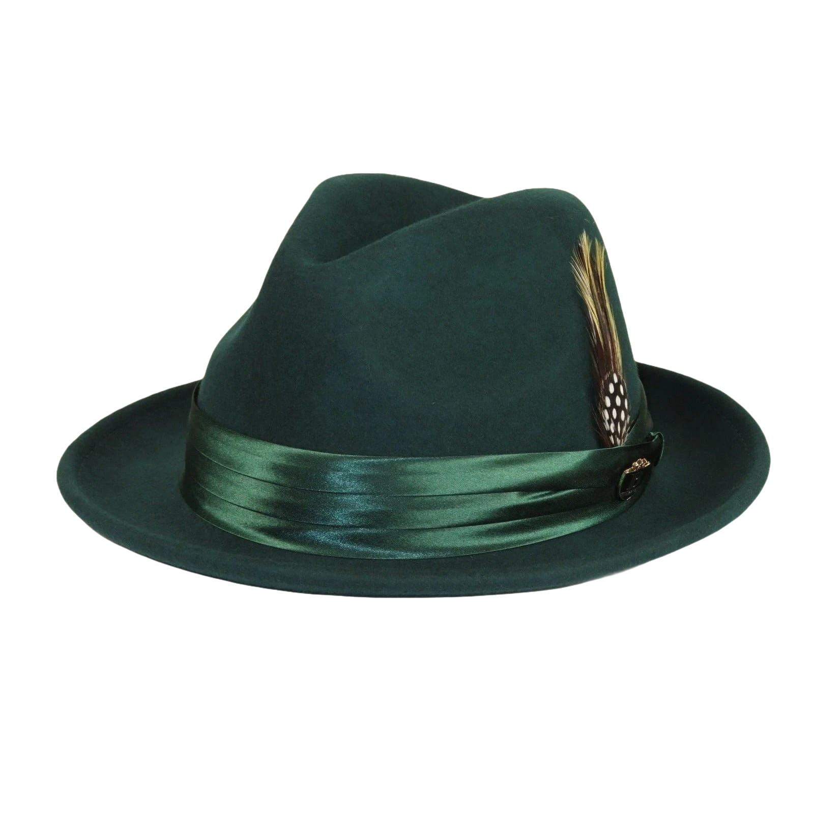 Men Bruno Capelo Hat Australian Wool Crushable Fedora Giovani Un116 Hunter Green - J.Valintin Men's Wear Legend - UN116 - Hunter - S