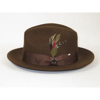 Men Bruno Capelo Hat Australian Wool Fedora Untouchable EXECUTIVE EX321 Brown - J.Valintin Men's Wear Legend - EX321 - Brown - S