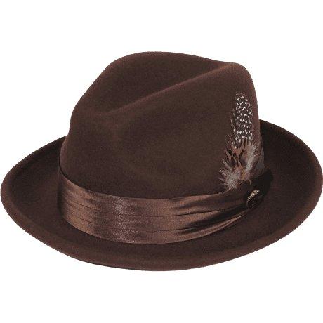 Men Bruno Capelo Hat Australian Wool soft Crushable Fedora Giovani Un101 Brown - J.Valintin Men's Wear Legend - 98890