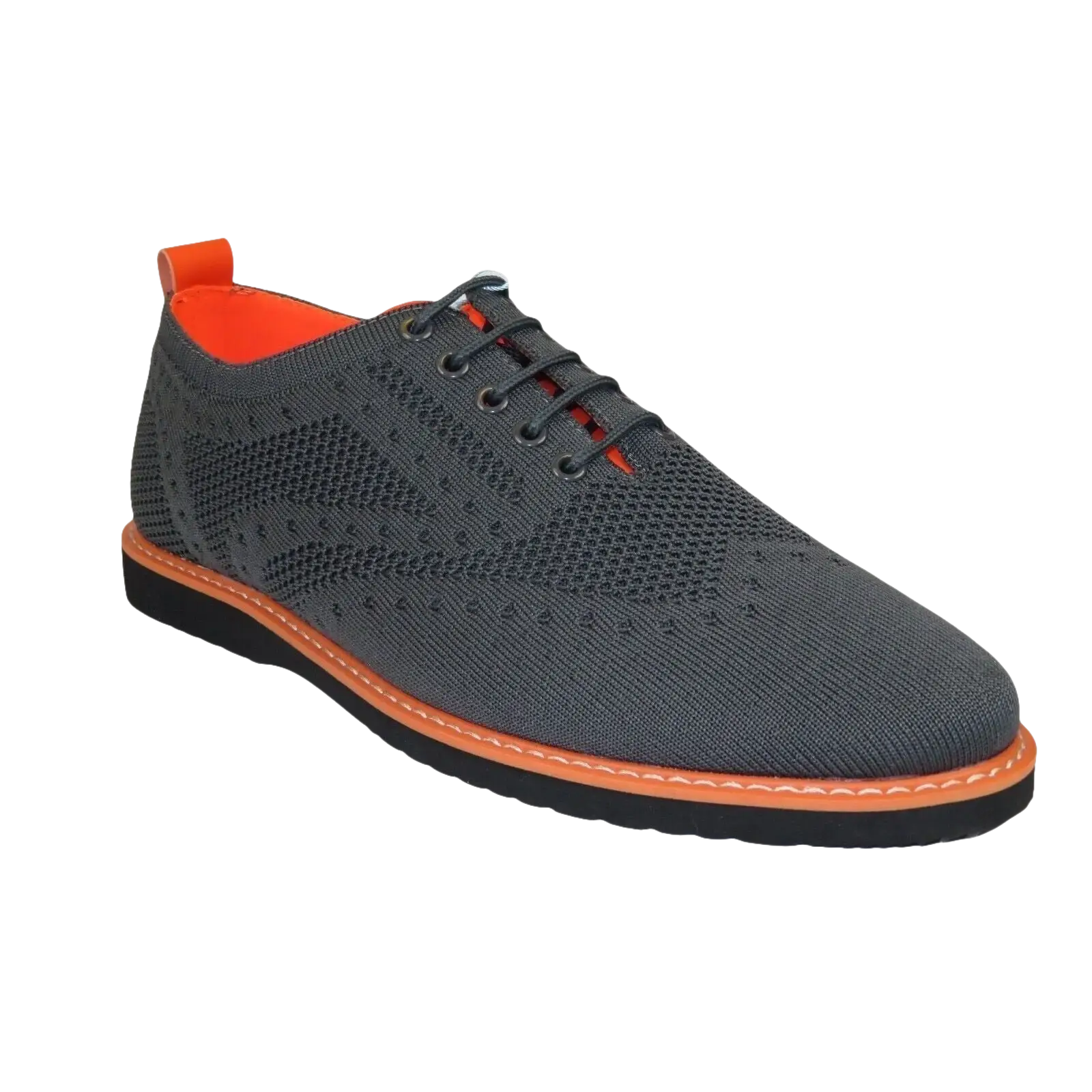 Men Comfort Casual Knit Fabric Wingtip Lace Sneaker Shoes #FRESHORT Gray - J.Valintin Men's Wear Legend - 100928