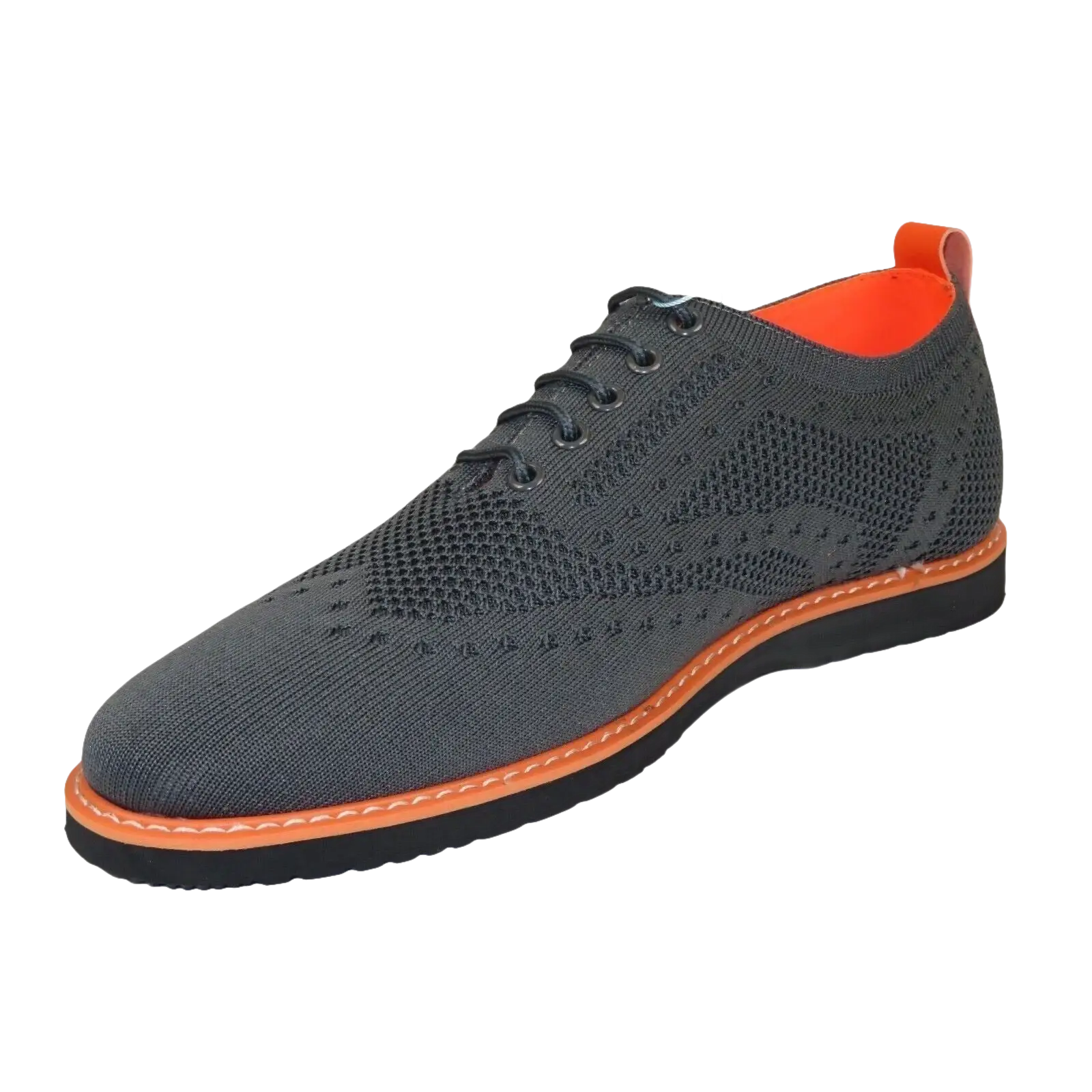 Men Comfort Casual Knit Fabric Wingtip Lace Sneaker Shoes #FRESHORT Gray - J.Valintin Men's Wear Legend - 100928