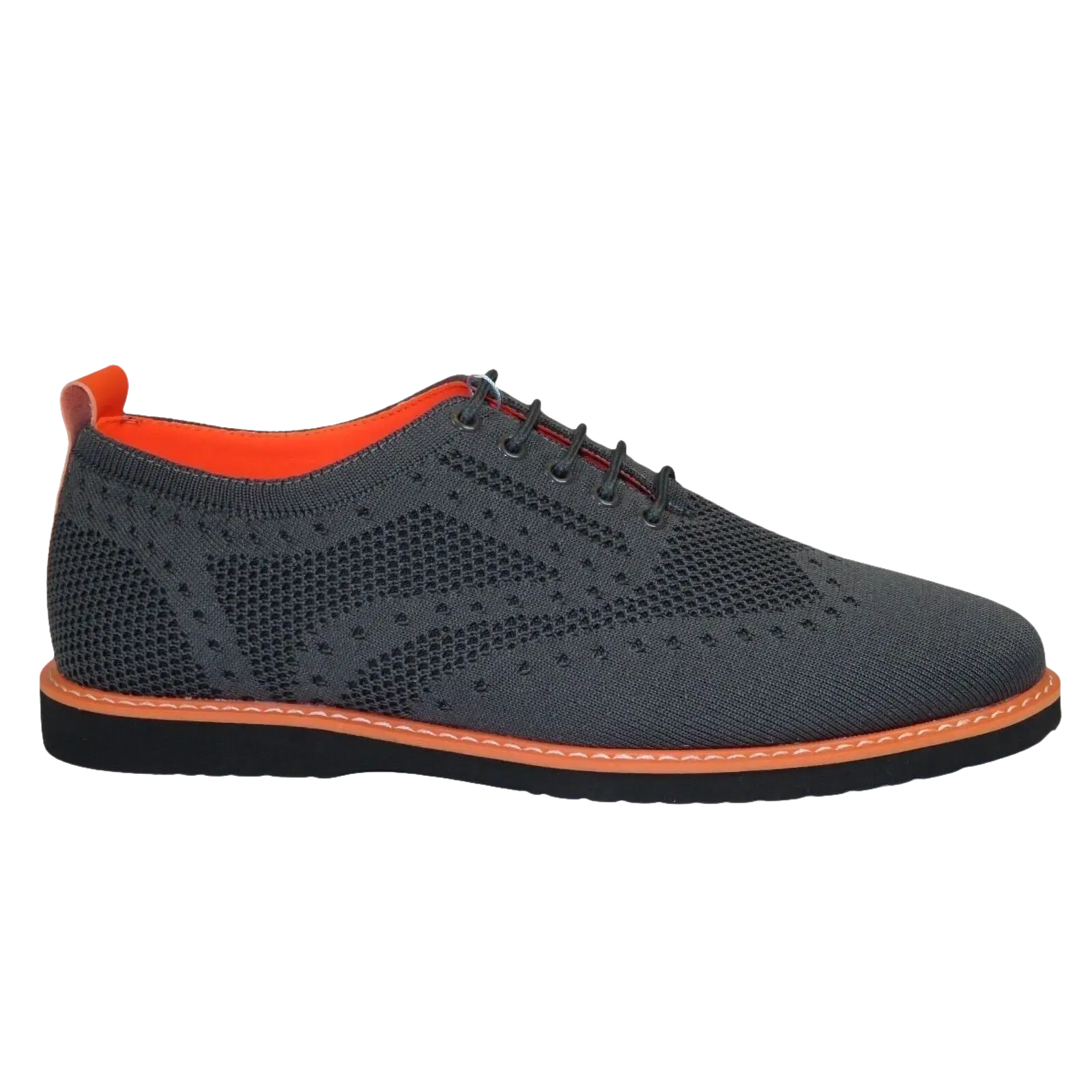 Men Comfort Casual Knit Fabric Wingtip Lace Sneaker Shoes #FRESHORT Gray - J.Valintin Men's Wear Legend - 100928