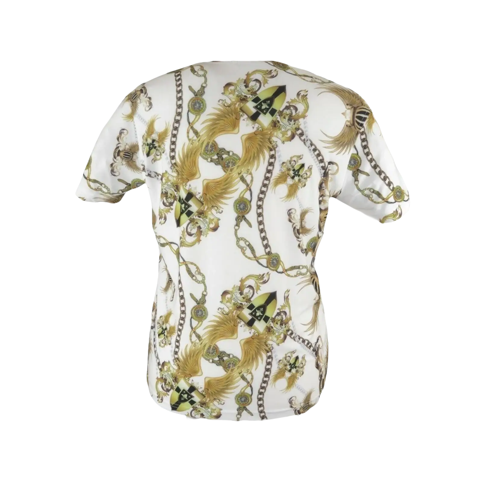 Men Crew T Shirt Makrom Turkey Medallion Chain Floral European 1217 - 420 White - J.Valintin Men's Wear Legend - 12513