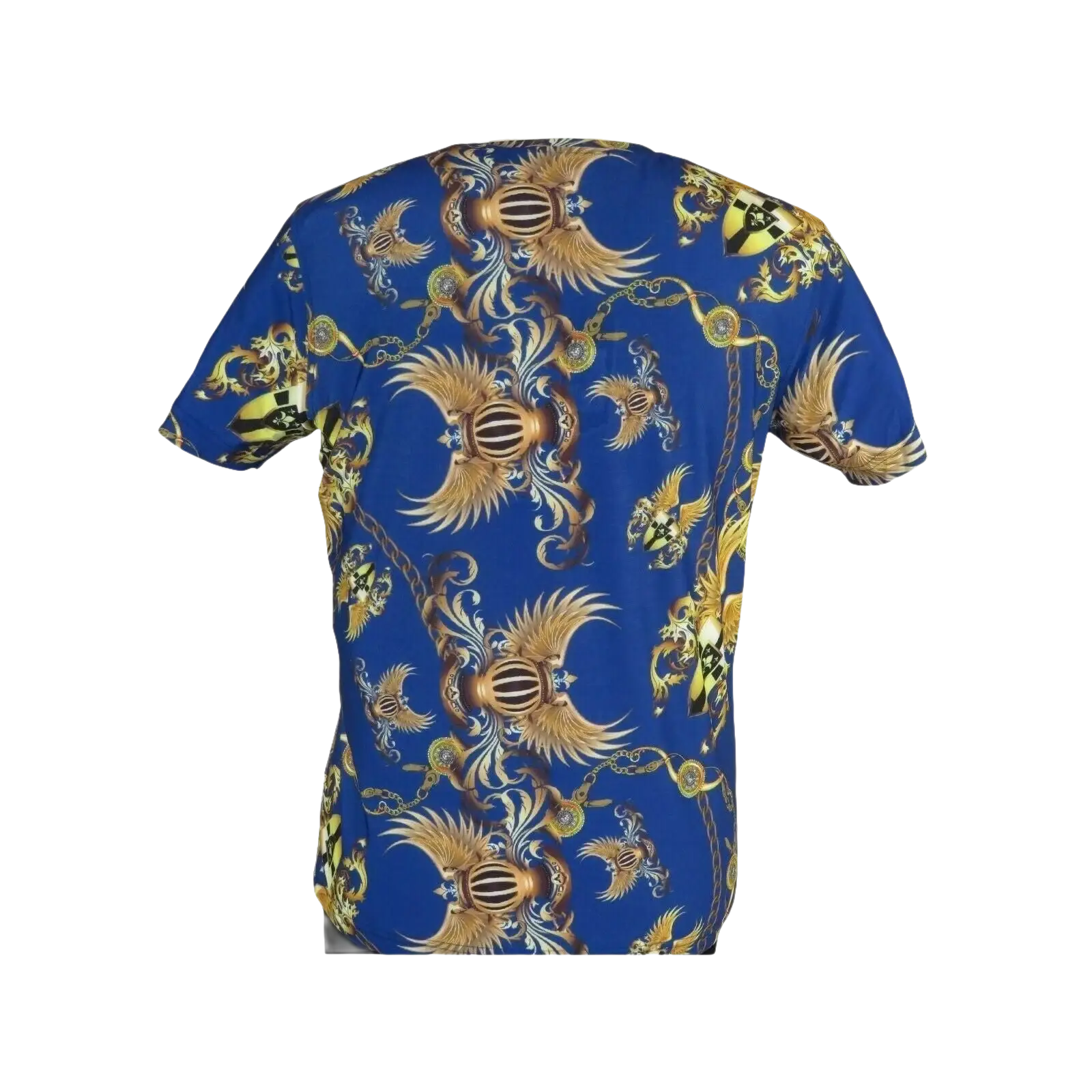 Men Crew T Shirt Makrom Turkey Medallion Chain Floral European 1217 - 421 Blue new - J.Valintin Men's Wear Legend - 12507
