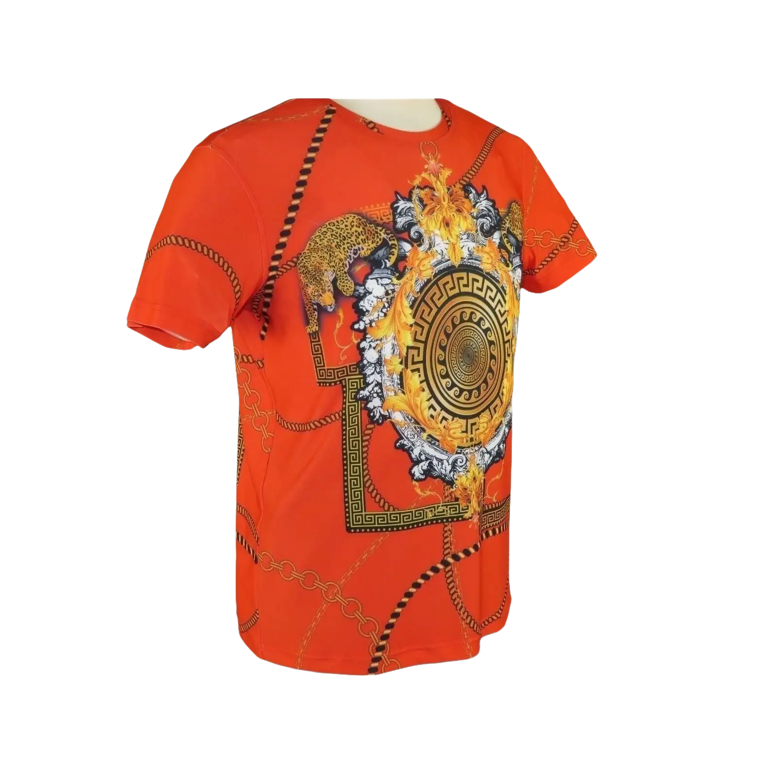 Men Crew T Shirt Makrom Turkey Medallion medusa Lion Floral 1231 - 426 red Gold - J.Valintin Men's Wear Legend - 12502
